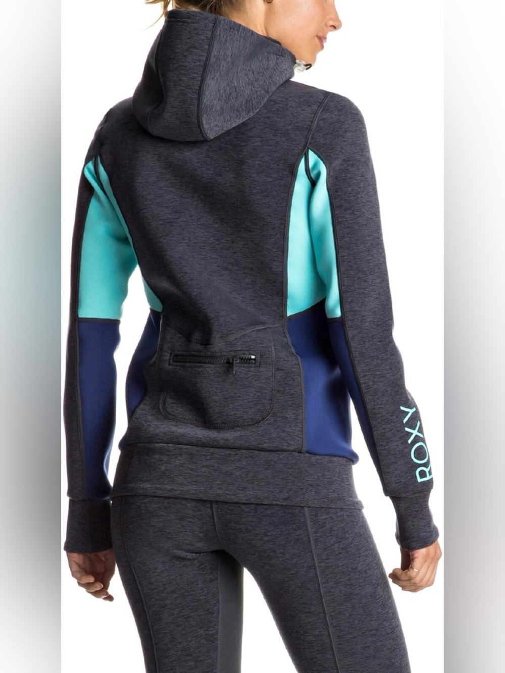 ROXY Women's SALT WATER Technical ZIP UP WETSUIT TOP /Hoodie KPGH Size 12 NWT - Picture 2 of 9